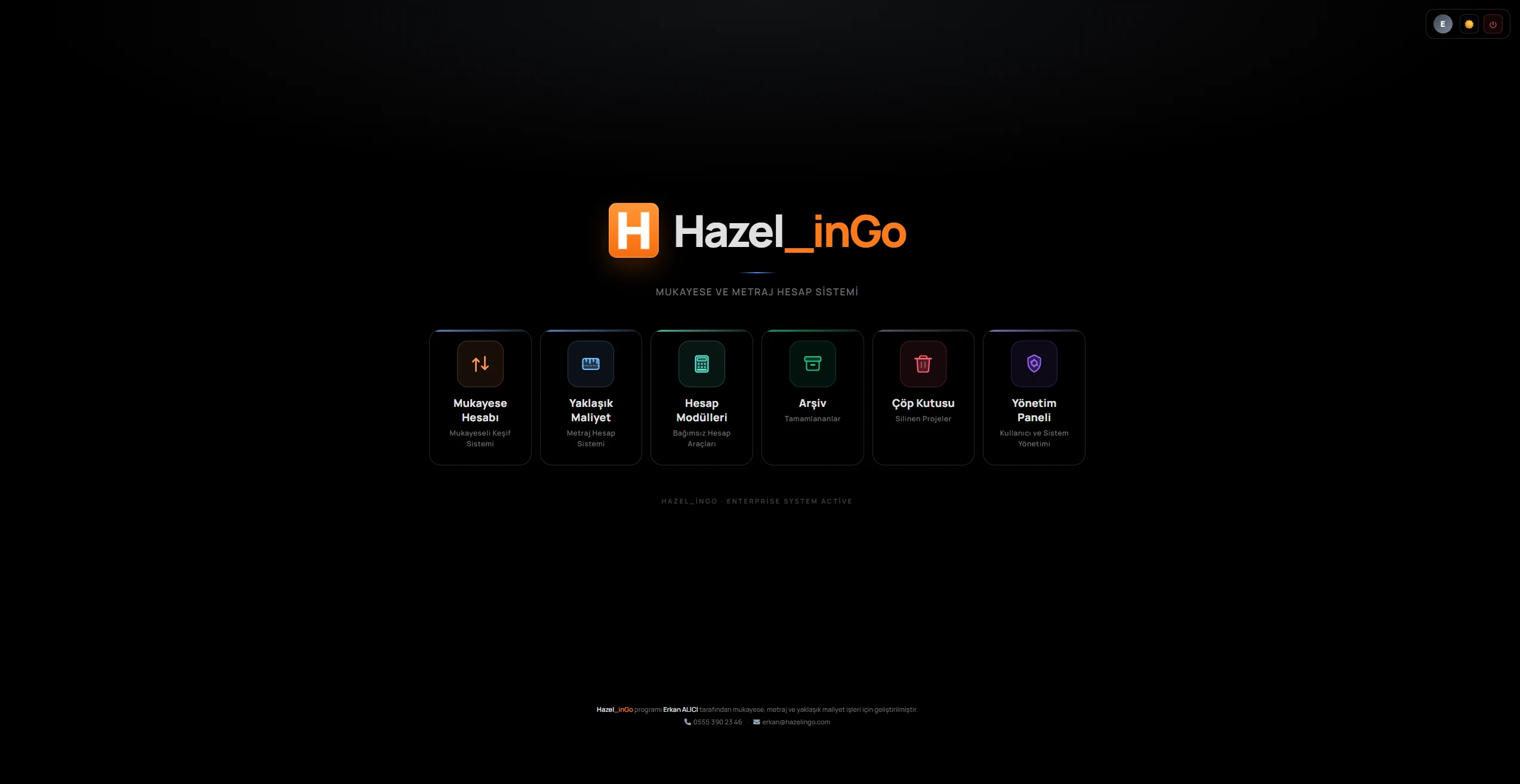 Hazel_inGo giriş ekranı